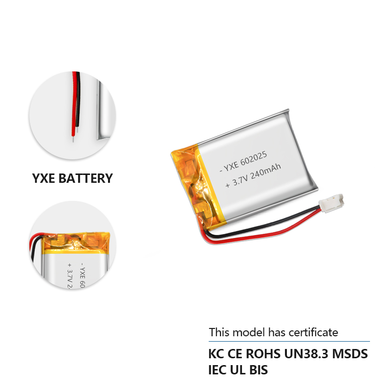 3.7 V Li-ion Battery 602025-240mah